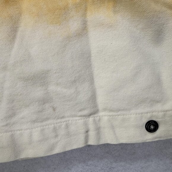 Flan Jacket Mens Medium Orange Cream Ombre Full Zip Canvas Workwear Streetwear - Picture 10 of 11